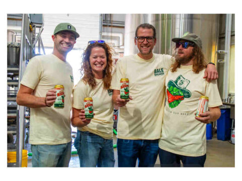 Bale Breaker Brewing Acquires Seattle’s Cloudburst Brewing The crew from Bale Breaker Brewing along with Steve Luke of Cloudburst Brewing, hoisting cans of beer.