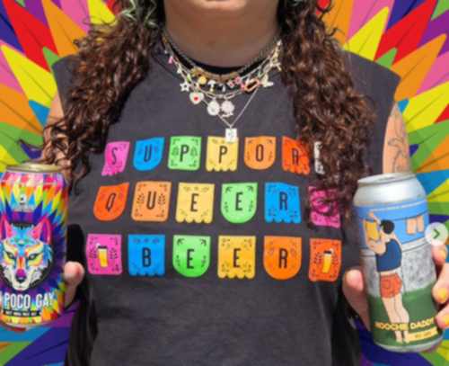 A person in a color Pride T-shirt