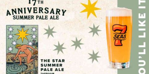 Seventeen Years of 7 Seas Brewing. Still Riding the Wave a poster for the anniversary beer from 7 Seas Brewing