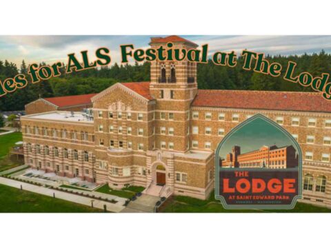 A poster for a beer festival, with an illustration of a large brick building