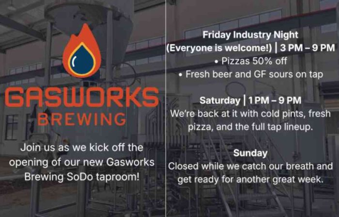 A poster announcing a brewery opening