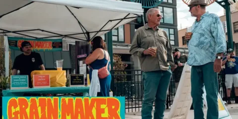 GRAINMAKER Festival in Spokane Deserves Your Attention and Attendance Two men enjoy beers at a festival