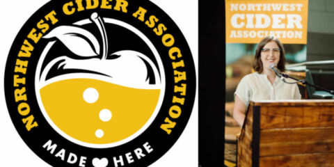 Northwest Cider Association Announces Leadership Transition the logo for the NWCA and a woman standing at a podium