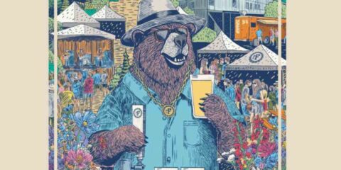 pFriem Family Brewers Celebrates 14 years on August 1st poster for an anniversary party at a brewery