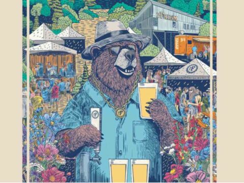 poster for an anniversary party at a brewery