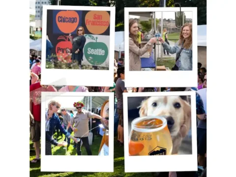 Ticket Discount Code – Cider Summit Seattle Returns for a 15th Delicious Year a collage of photos of people enjoying a cider festival