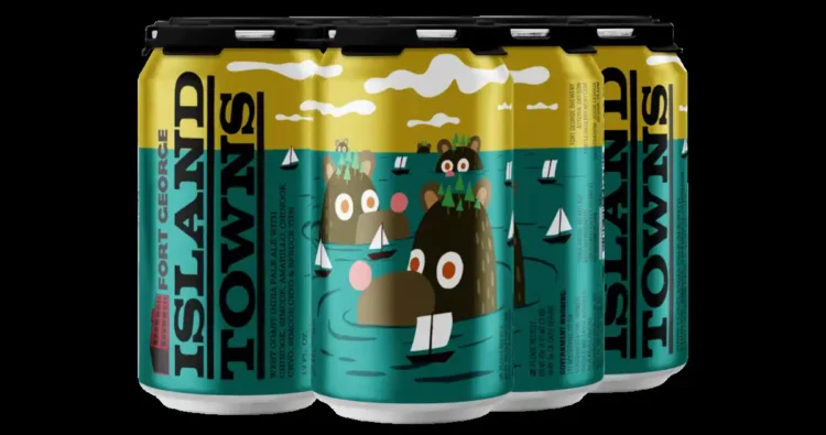 It’s Not a Trend, but Fort George Brewery Is Jumping Aboard a six-pack of beer in cans set against a black background