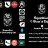 Poster for the Dayapalooza celebration, black background with several brewery logos