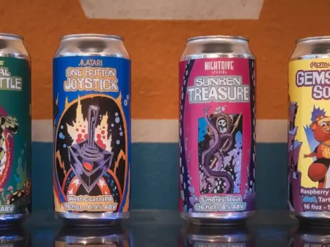 A Perfect Pairing: Vice Beer Co. Teams Up with Atari. Yes, that Atari Four cans of beer with colorful, video game-themed labels