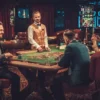 Beyond the Games: 4 Casinos with More Reasons to Keep Exploring Group of players gathered around a casino table with a dealer, highlighting the social entertainment and experiences beyond casino games.