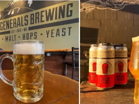 What Is Festbier and Why You Should Drink It Now Two seperate pictures of festbiers side by side