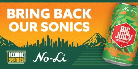 a poster for the "bring back the sonics" campaign