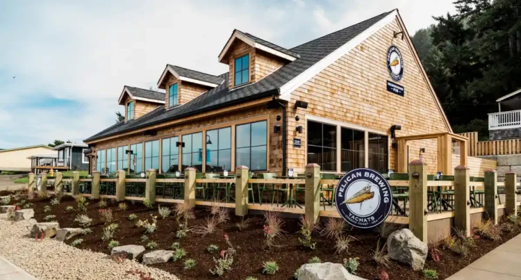 Pelican Brewing Opens Another Location on the Oregon Coast, in Yachats A seaside pub with a peaked roof and weathered siding