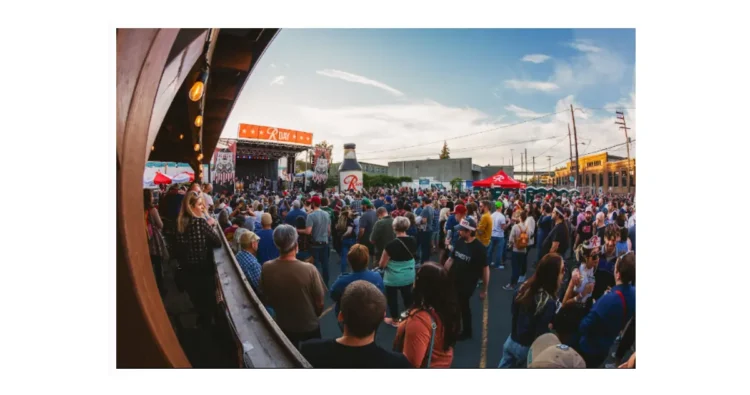 a crowd of people at a large, crowded street festival