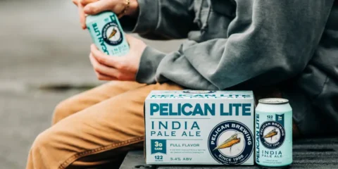 Pelican Lite IPA: Pelican Brewing’s First Light Beer Has 122 Calories and 3g Carbs A person opening a can of Pelican Lite IPA