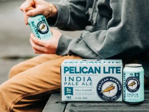 Pelican Lite IPA: Pelican Brewing’s First Light Beer Has 122 Calories and 3g Carbs A person opening a can of Pelican Lite IPA