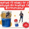 Stoup Brewing Celebrates 13 Years with a “Dunk Us for Democracy” Fundraiser a poster for the anniversary event at Stoup Brewing